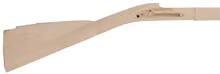 Stock second, English Fowler, pre-shaped,
inlet L&R Queen Anne lock, 42" barrel, curly maple
bark inclusion on upper left lock panel